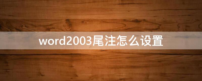 word2003尾注怎么设置 word2003尾注怎么设置[1]