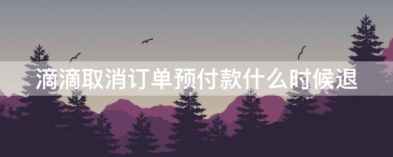 滴滴取消订单预付款什么时候退 滴滴取消订单预付款什么时候退还