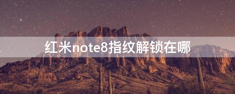 红米note8指纹解锁在哪（红米note8指纹解锁在哪打开）