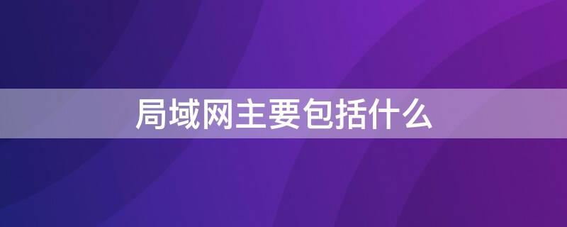 局域网主要包括什么（局域网主要包括什么内容）