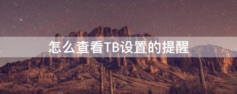 怎么查看TB设置的提醒 怎么查看tb设置的提醒功能