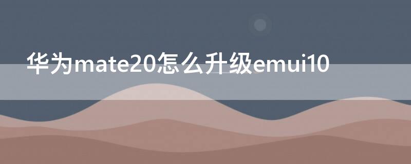 华为mate20怎么升级emui10（华为mate20怎么升级内存）