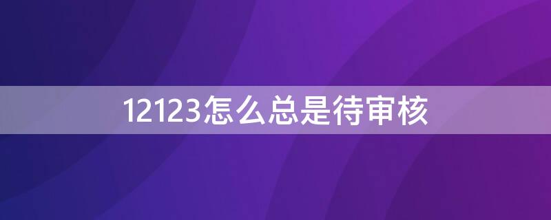 12123怎么总是待审核 12123怎么总是待审核学时