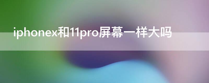 iPhonex和11pro屏幕一样大吗 苹果11pro屏幕跟x一样大吗