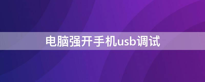 电脑强开手机usb调试 电脑usb接口没反应