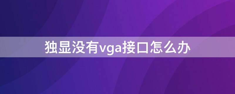 独显没有vga接口怎么办（独立显卡没有vga接口怎么办）