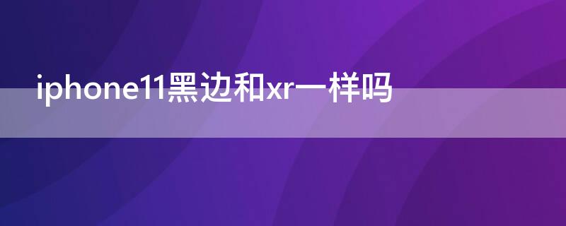 iPhone11黑边和xr一样吗（苹果11的黑边和苹果xr一样吗）