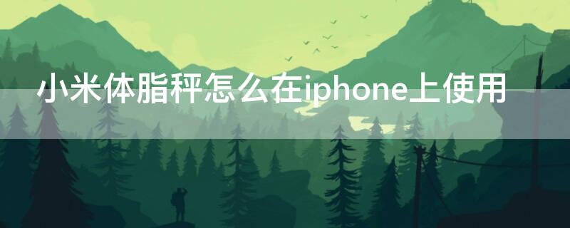 小米体脂秤怎么在iPhone上使用