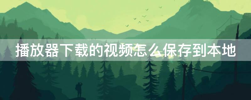 播放器下载的视频怎么保存到本地 播放器下载的视频怎么保存到本地手机