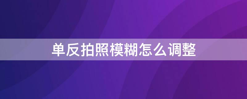 单反拍照模糊怎么调整（单反拍照模糊怎么调整快门）