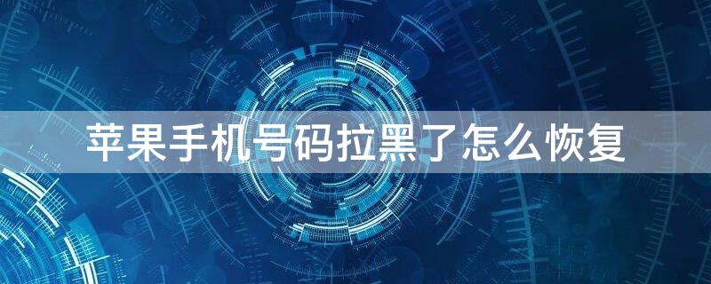 iPhone手机号码拉黑了怎么恢复 iphone手机号码拉黑了怎么恢复正常