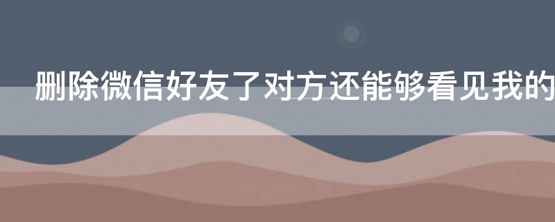 删除微信好友了对方还能够看见我的信息吗