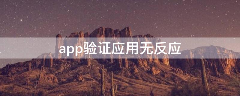 app验证应用无反应 app验证应用无反应 原因