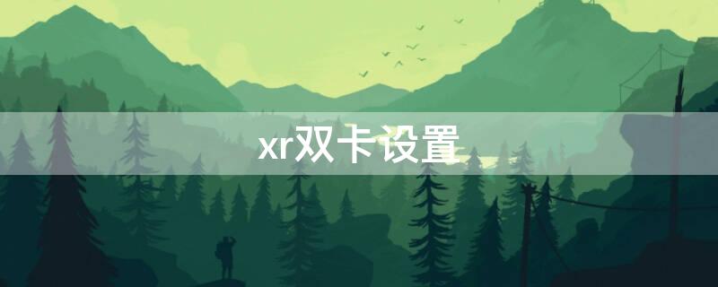 xr双卡设置 xr的双卡双待怎么设置