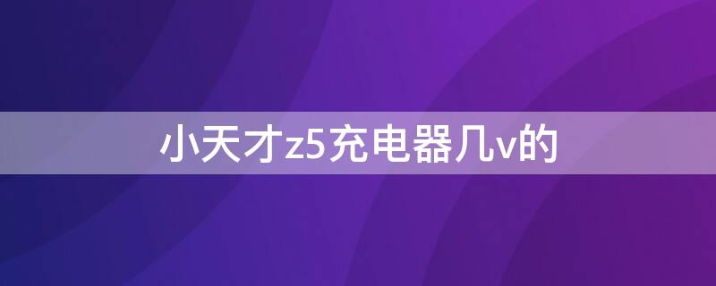 小天才z5充电器几v的 小天才z5充电器几v的