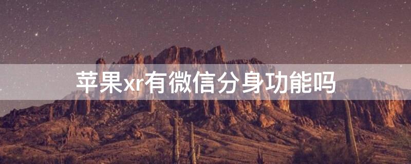 iPhonexr有微信分身功能吗 苹果xr手机有微信分身功能吗