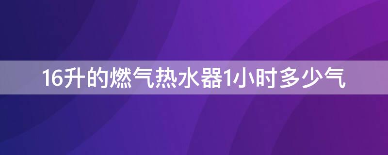 16升的燃气热水器1小时多少气 16升的燃气热水器1小时多少气量