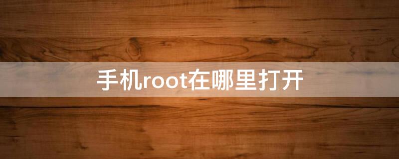 手机root在哪里打开