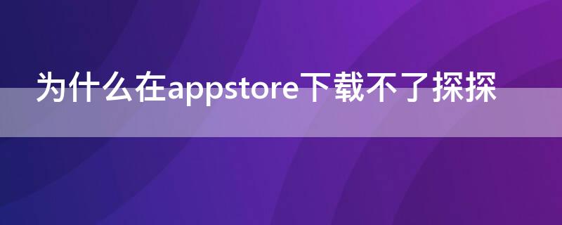 为什么在appstore下载不了探探 苹果下载探探为什么要付款