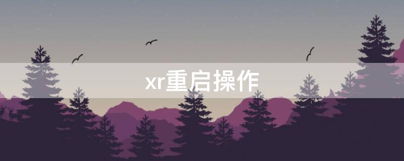 xr重启操作 iphonexr 重启按什么