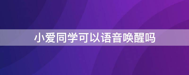 小爱同学可以语音唤醒吗（小爱同学可以语音唤醒吗怎么设置）