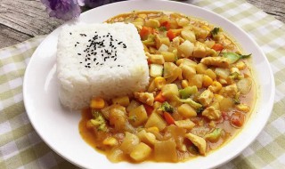 泰式鸡肉咖喱饭的做法（泰式咖喱鸡肉饭图片）