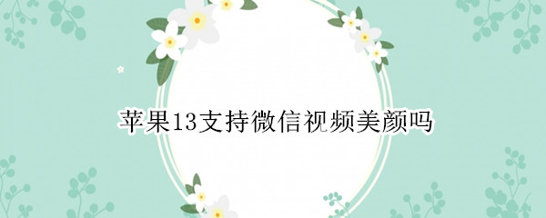 苹果13支持微信视频美颜吗（苹果13微信视频怎么开美颜和滤镜）