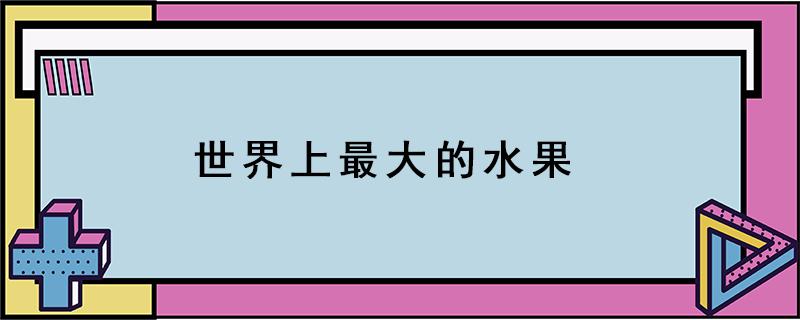 世界上最大的水果 世界上最大的水果是什么蚂蚁庄园