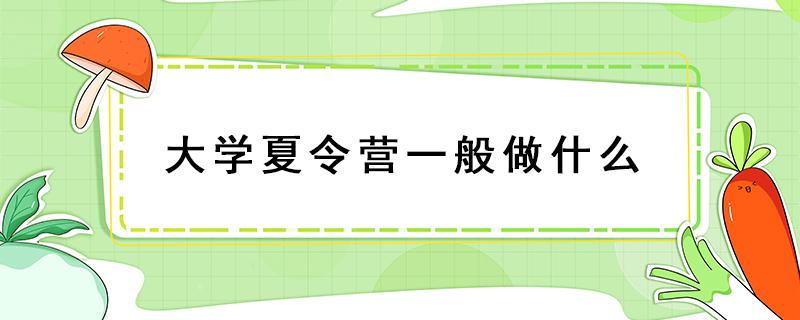 大学夏令营一般做什么（大学夏令营具体做什么）