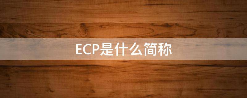 ECP是什么简称 ECP是啥