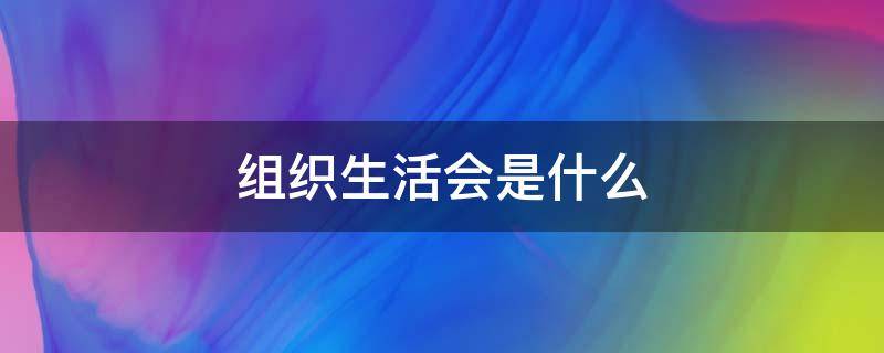 组织生活会是什么（专题组织生活会是什么）