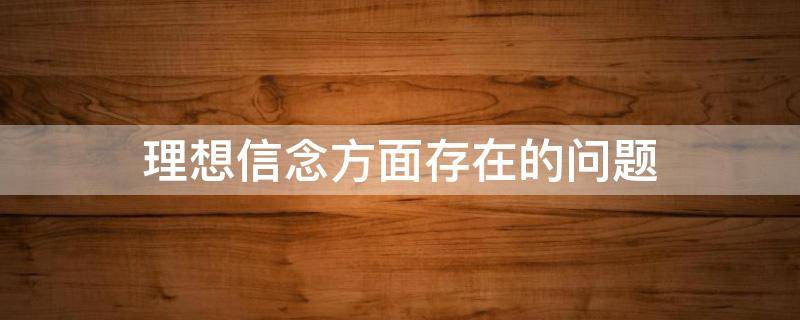 理想信念方面存在的问题 政治理想信念方面存在的问题