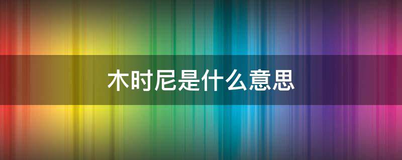 木时尼是什么意思 木时尼是啥意思