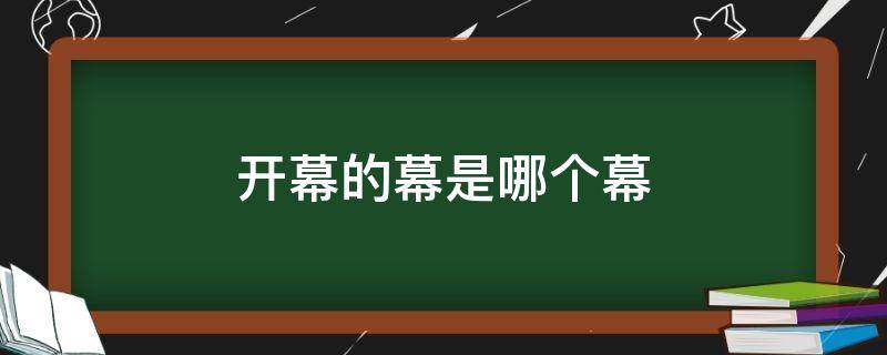 开幕的幕是哪个幕（什么是开幕式）