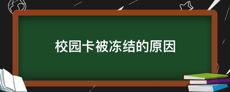 校园卡被冻结的原因 学校的校园卡被冻结了怎么办