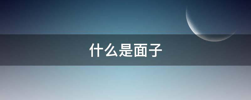 什么是面子（什么是面子工程）