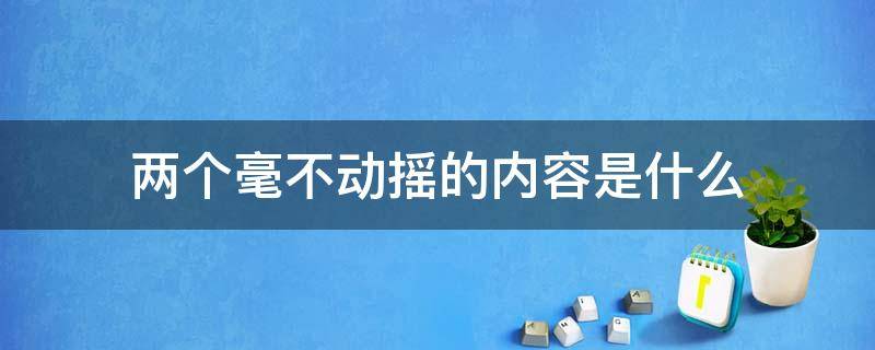 两个毫不动摇的内容是什么（坚持两个毫不动摇的内容是什么）