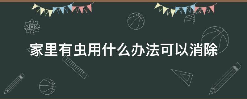 家里有虫用什么办法可以消除（家里有虫怎么除掉呢）