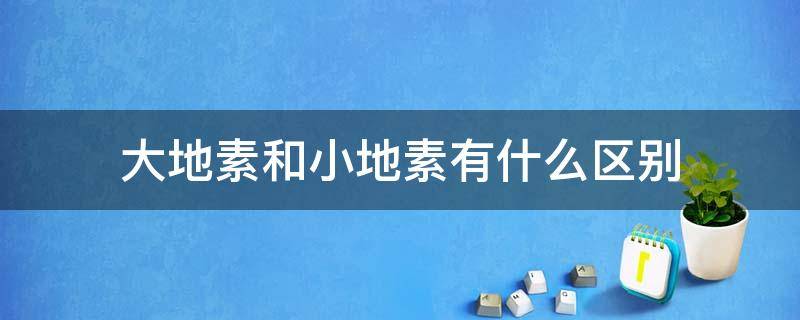 大地素和小地素有什么区别 小地素和地素的区别