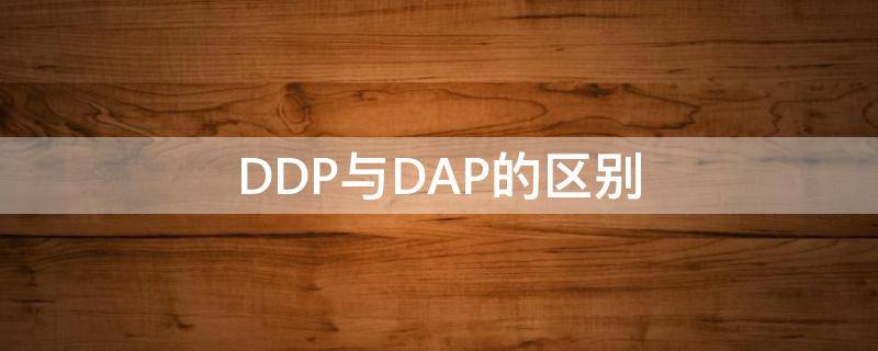 DDP与DAP的区别（ddp与dap的区别何在）