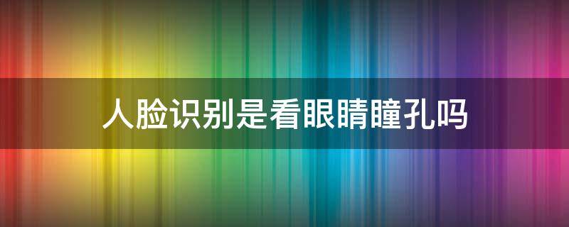 人脸识别是看眼睛瞳孔吗 人脸识别是识别五官还是瞳孔