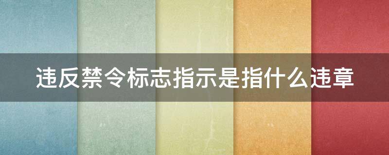 违反禁令标志指示是指什么违章（违反禁令标志指示是指什么违章行为）