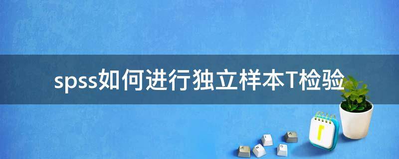 spss如何进行独立样本T检验 用spss怎么做独立样本t检验