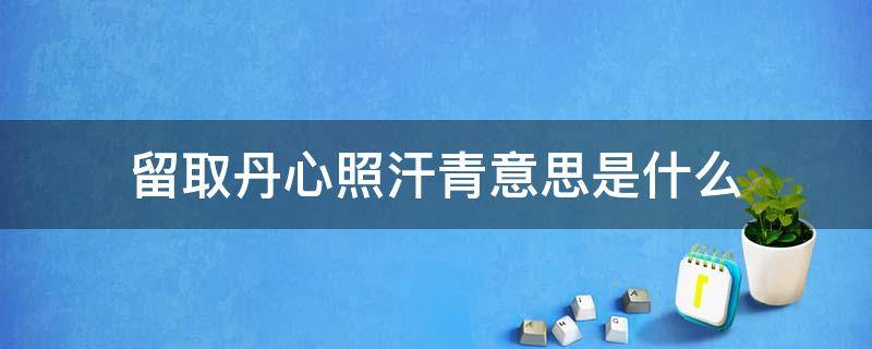 留取丹心照汗青意思是什么 留取丹心照汗青是指