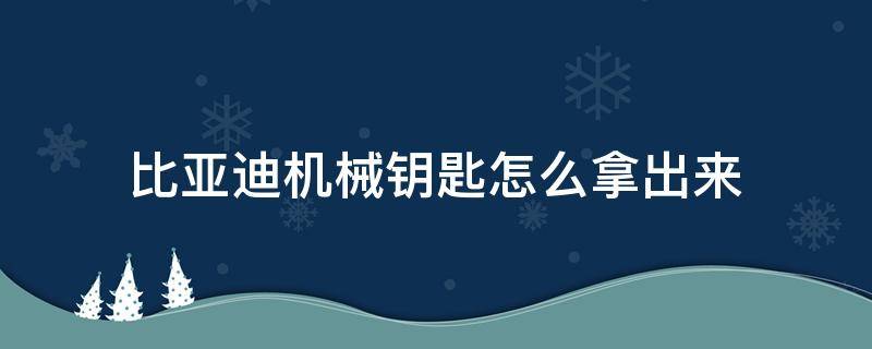 比亚迪机械钥匙怎么拿出来（比亚迪车钥匙怎么拿出来）