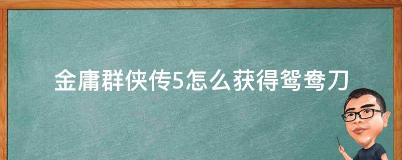 金庸群侠传5怎么获得鸳鸯刀（金庸群侠传鸳鸯刀攻略）