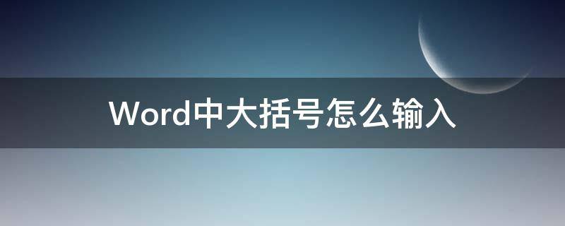 Word中大括号怎么输入（word中大括号怎么输入多行字）
