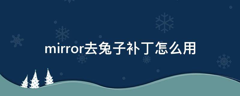 mirror去兔子补丁怎么用 mirror去兔子补丁怎么用 附安装包