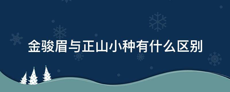 金骏眉与正山小种有什么区别 金骏眉和正山小种的区别在哪里