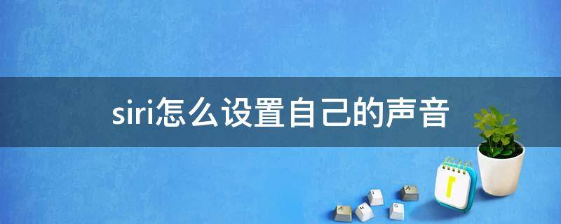 siri怎么设置自己的声音 苹果手机siri怎么设置自己的声音